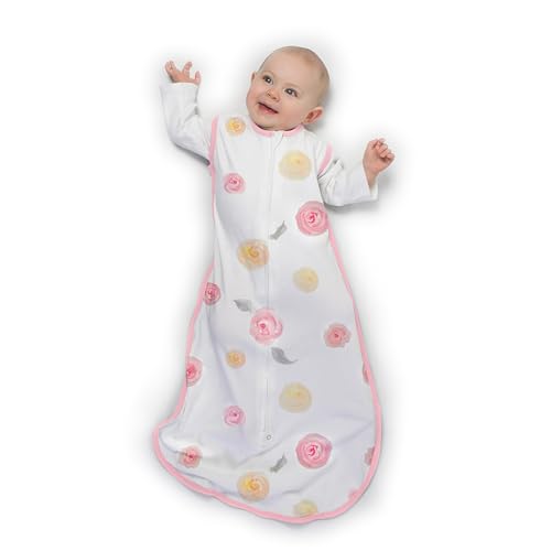 Amazing Baby Muslin Sleeping Sack - color: Watercolor Roses, size: Medium (6-12 Month)