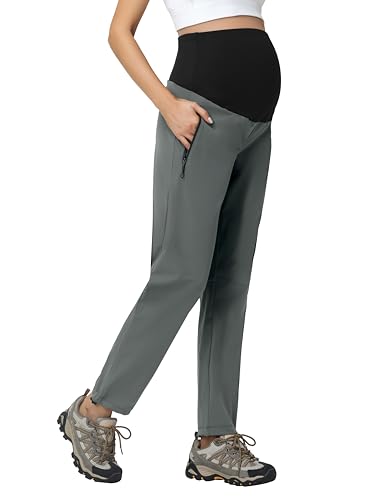 V VOCNI Maternity Pants Straight Leg Scrub Pants - color: Grey, size: Medium