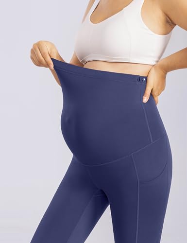 Enerful Maternity Leggings for Women - color: 3pack Black/Gray/Navy, size: Medium