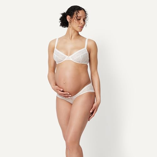 Amazon Essentials Women's Maternity Under Bump All over Stretch Lace Brief, Pack of 6 - color: White / Rose / Washed Bronze, size: Small