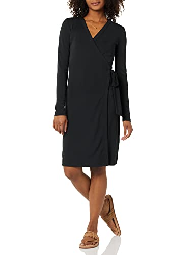Amazon Essentials Women's Long Sleeve V Neck Wrap Dress - size: Small