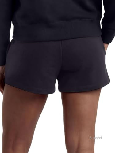 Champion Women's 4" Lounge Shorts, Standard Fit, Lightweight, Available in Regular and Plus - color: Black, size: Medium