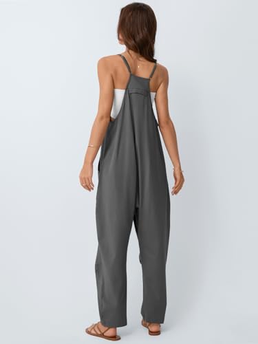 AUTOMET Womens Jumpsuits Casual Summer Romper Beach Vacation Outfits 2026 - color: Darkgrey, size: X-Small