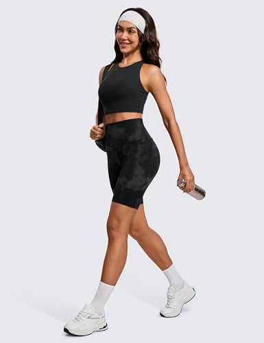 CRZ YOGA Butterluxe Biker Shorts 8" - color: Black Tie Dye, size: Medium