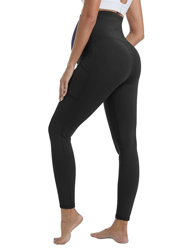 Women's Fleece Lined Maternity Leggings - color: Black, size: X-Large