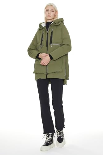 Orolay Women's Thickened Down Jacket - color: Green, size: X-Large
