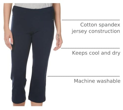 Jockey Womens Cotton Stretch Slim Flare Capri - color: Dark Navy, size: Large