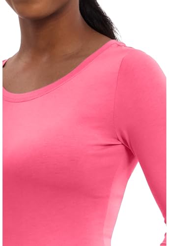 Healing Hands Underscrub Long Sleeve Women Knits Scrub Tops - color: Carnation Pink, size: 5X-Large