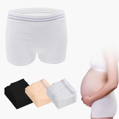 HANSILK Mesh Postpartum Underwear Post Bay C-Section Recovery 12 Pack M - color: Whtie-black-color-12pcs, size: Medium