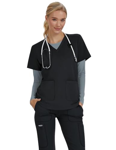 Women's Underscrub Long Sleeve Undershirt Stretch Sun Protection for Nurses - color: Grey, size: X-Small