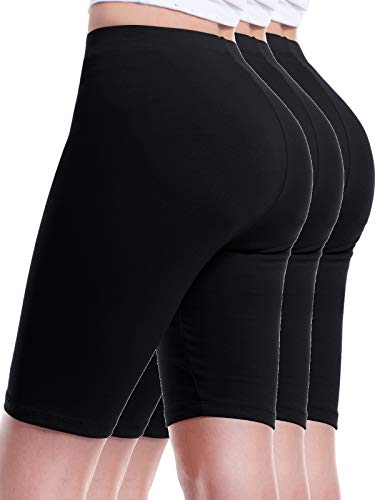 Design by Olivia Women's Soft Cotton Stretch High Waisted Biker Yoga Shorts - color: 3pack - Black/Black/Black, size: 2X