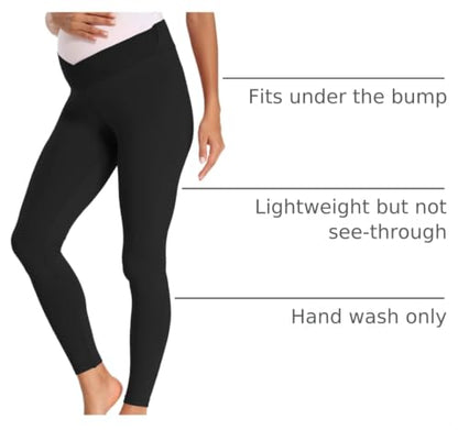 Foucome Women's Maternity Legging Under The Belly - color: Black, size: X-Large