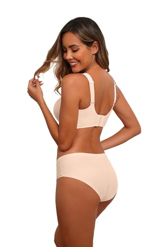 SHIJIALI Jelly Bras Wireless Push Up Invisible Under Tees - color: A01 Blush Beige, size: X-Large