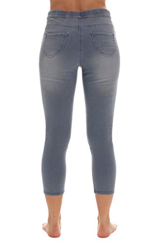 Just Love Women's Denim Wash Capri Jeggings - color: Light Denim Capri, size: Medium