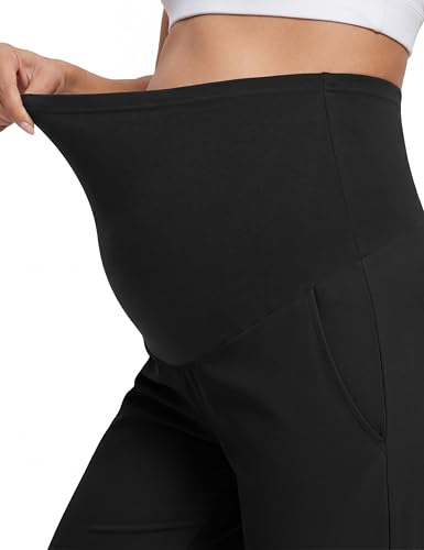 Maternity Pants Over Belly Pregnancy Scrub Pants - color: Black, size: XX-Large