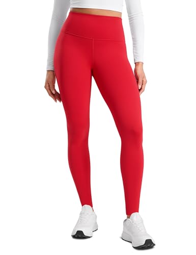 CRZ YOGA Matte Fleece Lined Leggings 28'' - color: Aurora Red, size: Large