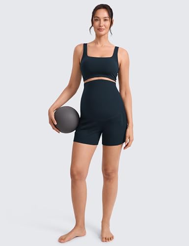 CRZ YOGA Maternity Linerless Casual Shorts 4" - color: True Navy, size: Small