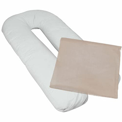 Pregnancy Full Body Pillow Cover U-Shaped – Universal Fit U Replacement Cover for Maternity Pillow (Khaki) - color: Khaki
