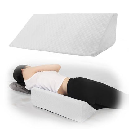 Bed Wedge Pillow for Side Sleeping Foam Filled Body Positioning - color: White