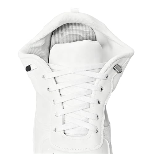 2 Pairs Elastic Shoe Laces No Tie Flat Shoelaces for Adults & Kids Sneakers - color: White