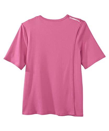 Silverts Women's Adaptive Open Back Top, Long Sleeve Dressing Shirt - color: Mauve, size: Medium