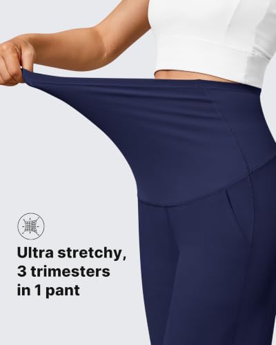 G4Free EverGoing Maternity Pants Over the Belly Pregnancy Work Trousers - color: Royal Blue, size: Medium