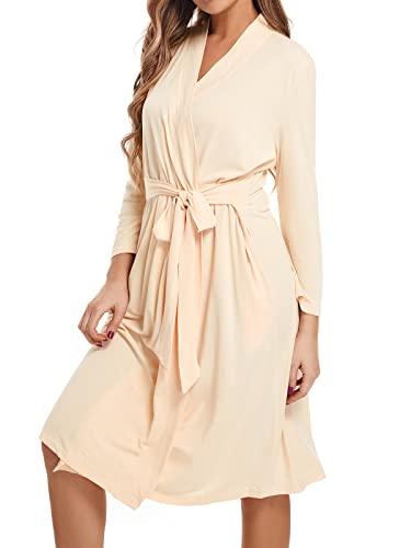 SUFEINI Maternity Robe with Matching Swaddle Blanket Set, Maternity Mommy Bathrobe Postpartum Robe Labor Gown - color: Aosa F06, size: X-Large