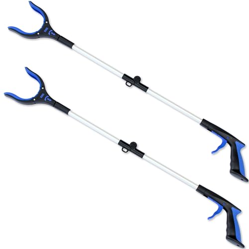 RMS 2 Pack 34 Inch Extra Long Reacher Grabber - Foldable with Rotating Jaw - size: 34 Inch (Pack of 2)