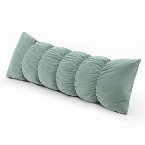Pat. Pend. Segmented Body Pillow for Side Sleepers, 47 Inch, Green - color: Green, size: 47"*15.7"