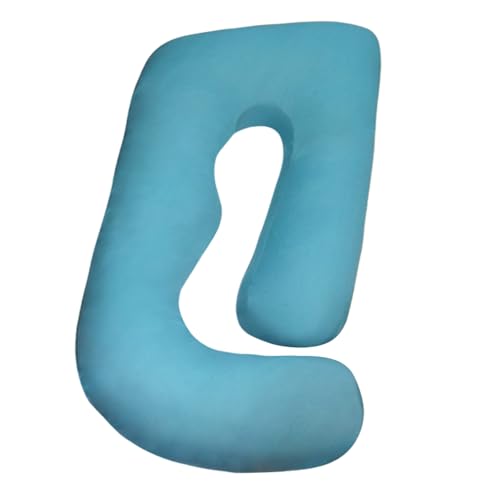 Pregnancy Pillow Cover (ONLY Pillowcase) - G Shaped Pillow Case - Maternity Body Pillow Cover - Removable Soft Cotton Cover (Blue) - color: Blue