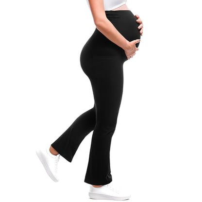 Walifrey Maternity Flared Leggings Yoga Pants - color: Red, size: XX-Large