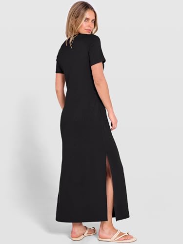 ANRABESS Womens Summer Maxi Dresses Wrinkle Free with Pockets - color: Black, size: X-Small