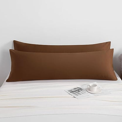 NTBAY Body Microfiber Pillowcases, Set of 2, Brown - color: Brown, size: Body (20"x54")