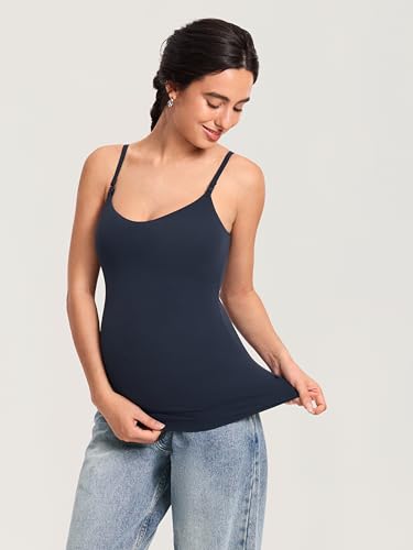 MOMANDA Nursing Tank Tops for Breastfeeding - color: Twilight Blue, size: Medium