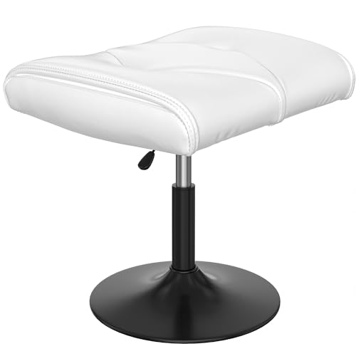 VECELO Office Foot Rest Under Desk Ottoman, Height Adjustable, White - color: White