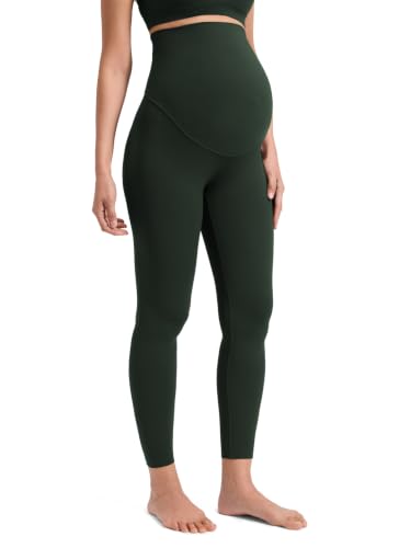 CRZ YOGA Maternity No Front Seam Legging 25" - color: Legend Green, size: Medium
