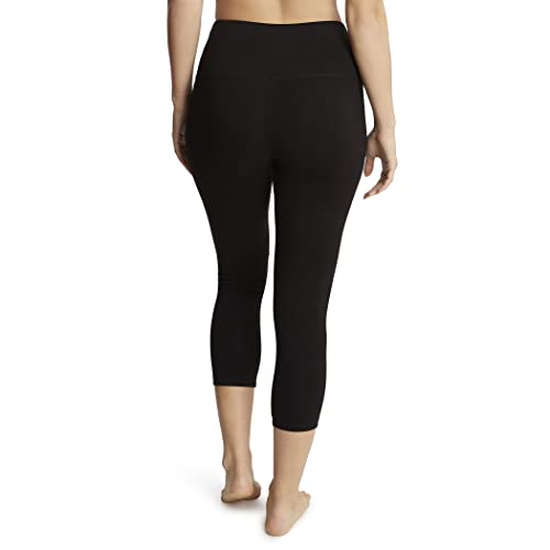 Jockey Womens Cotton Stretch Basic Capri - color: Deep Black, size: Large