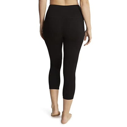 Jockey Womens Cotton Stretch Basic Capri - color: Deep Black, size: Large