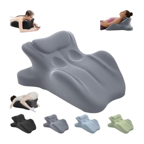 RSN Ergonomic Foam Wedge Pillow, 27° Angled Support for Neck and Waist, Multi-Position Support Pillow (Gray) - color: Gray