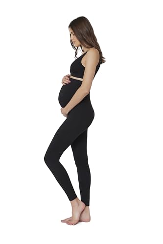 BUMPSUIT Maternity Leggings Over The Belly - Supportive Pregnancy Pants with Pockets | Stretchy Soft Bump - size: X-Large