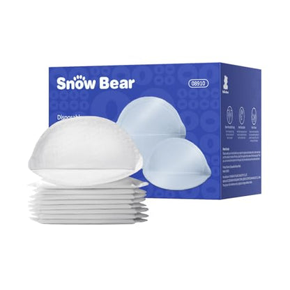 Snow Bear Ultra-Thin Disposable Nursing Pads, 100 Count Super Absorbent and Breathable Breast Pads for Breastfeeding Moms, Stay Dry & Comfortable, Leakproof Protection