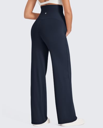 G4Free EverGoing Maternity Pants Over the Belly Pregnancy Work Trousers - color: Dark Navy, size: Large