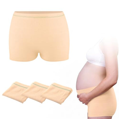 HANSILK Mesh Postpartum Underwear Post Bay C-Section Recovery 3 Pack L - color: Beige-3pcs, size: Large