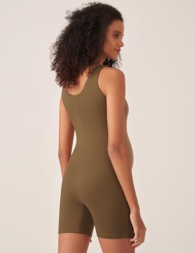 POSHDIVAH Maternity Romper Shorts Double Lined Jumpsuit - color: Dark Brown, size: Small