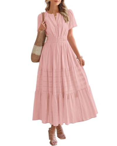 BTFBM Womens Summer 2026 Casual Maxi Dresses - color: Bean Paste Pink, size: X-Large