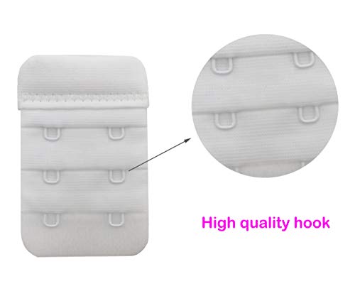 Tamlien Bra Extender 2 Hook/3 Hook/4 Hook/5 Hook, Soft and Comfortable Bra Extension - color: Bra Extender 2 Hooks-white