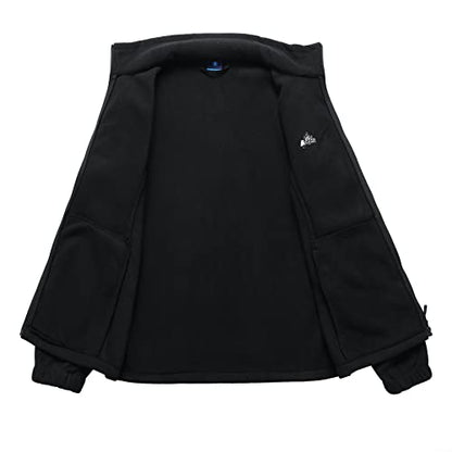 GIMECEN Women's Full Zip Soft Polar Fleece Jacket Outdoor Recreation Coat - color: Black, size: X-Large