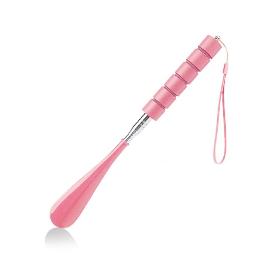 Shoe Horn Long Handle Retractable Shoehorn Telescopic Foldable Shoe Puller Adjustable Shoe Aids Easy Slip on - color: Pink