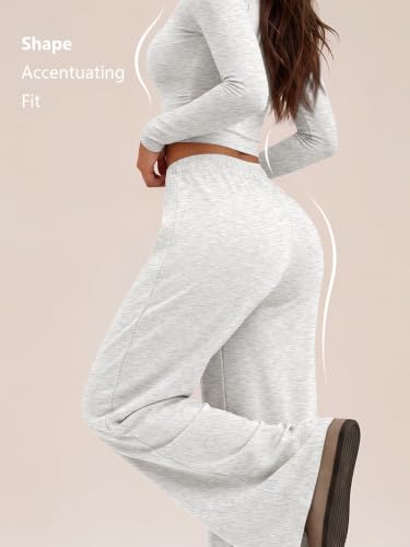 Trendy Queen Women's 2 Piece 2026 Fall Fashion Lounge Set with Pockets - color: Oatmeal Grey, size: Small