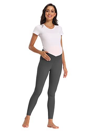 Foucome Women's Maternity Legging Under The Belly - color: Dark Grey, size: Medium